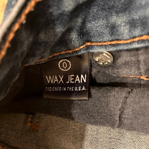 Wax Jean Low Rise Skinny Jeans Dark Wash Distressed Ripped Knee Womens - Picture 3 of 10